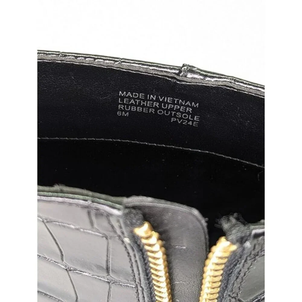 Michael Kors Women's Cosmo Croc-Embossed Booties Kitten Heel Size 6 (MSRP $175)
